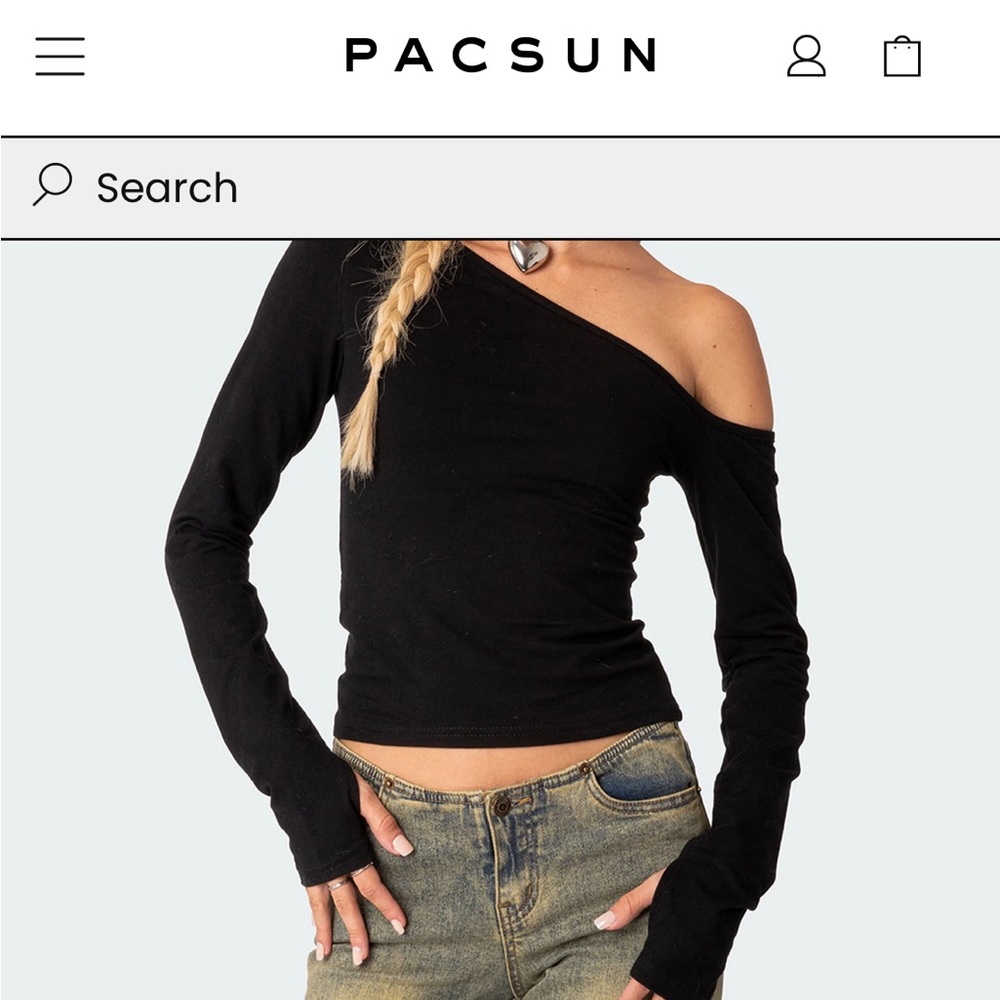 Black Off-Shoulder long sleeve top
